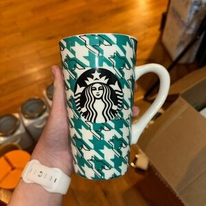Starbucks Teal and White Patterned coffee mug cup